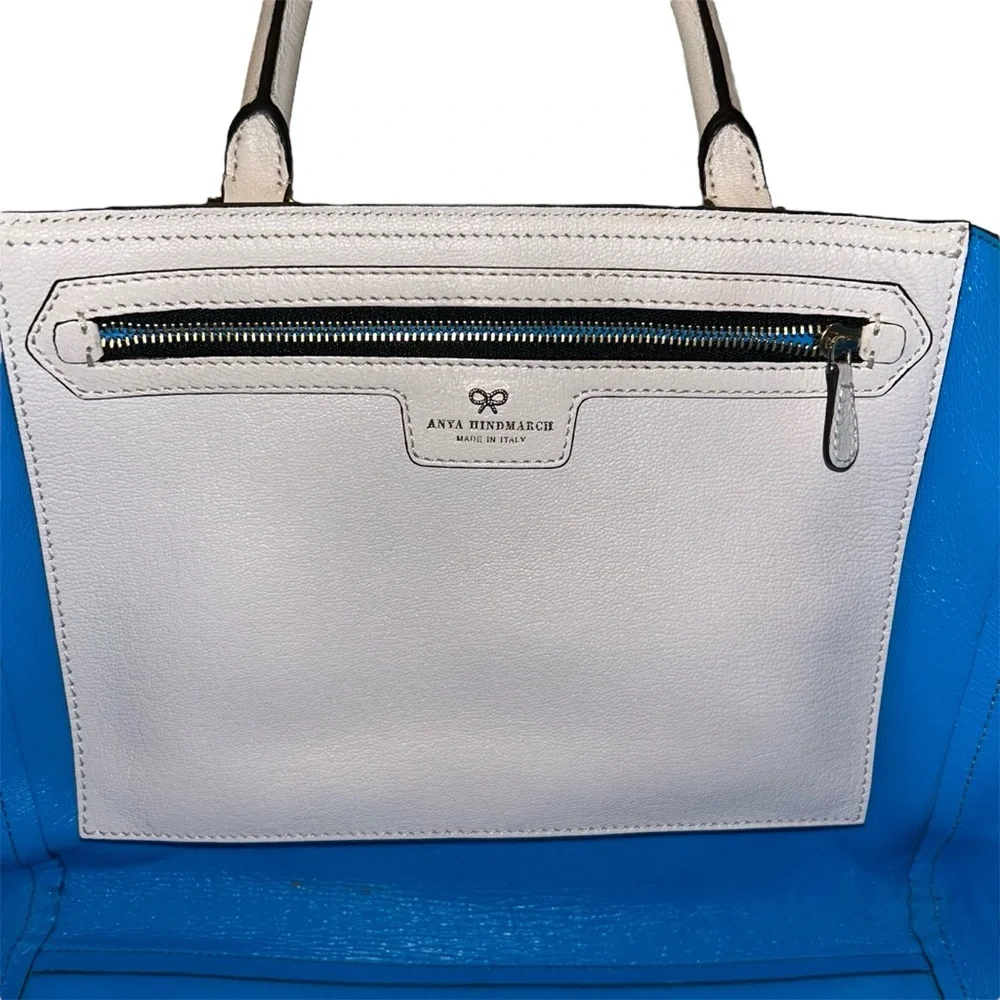 Anya Hindmarch Small White Leather Ebury Tote Bag